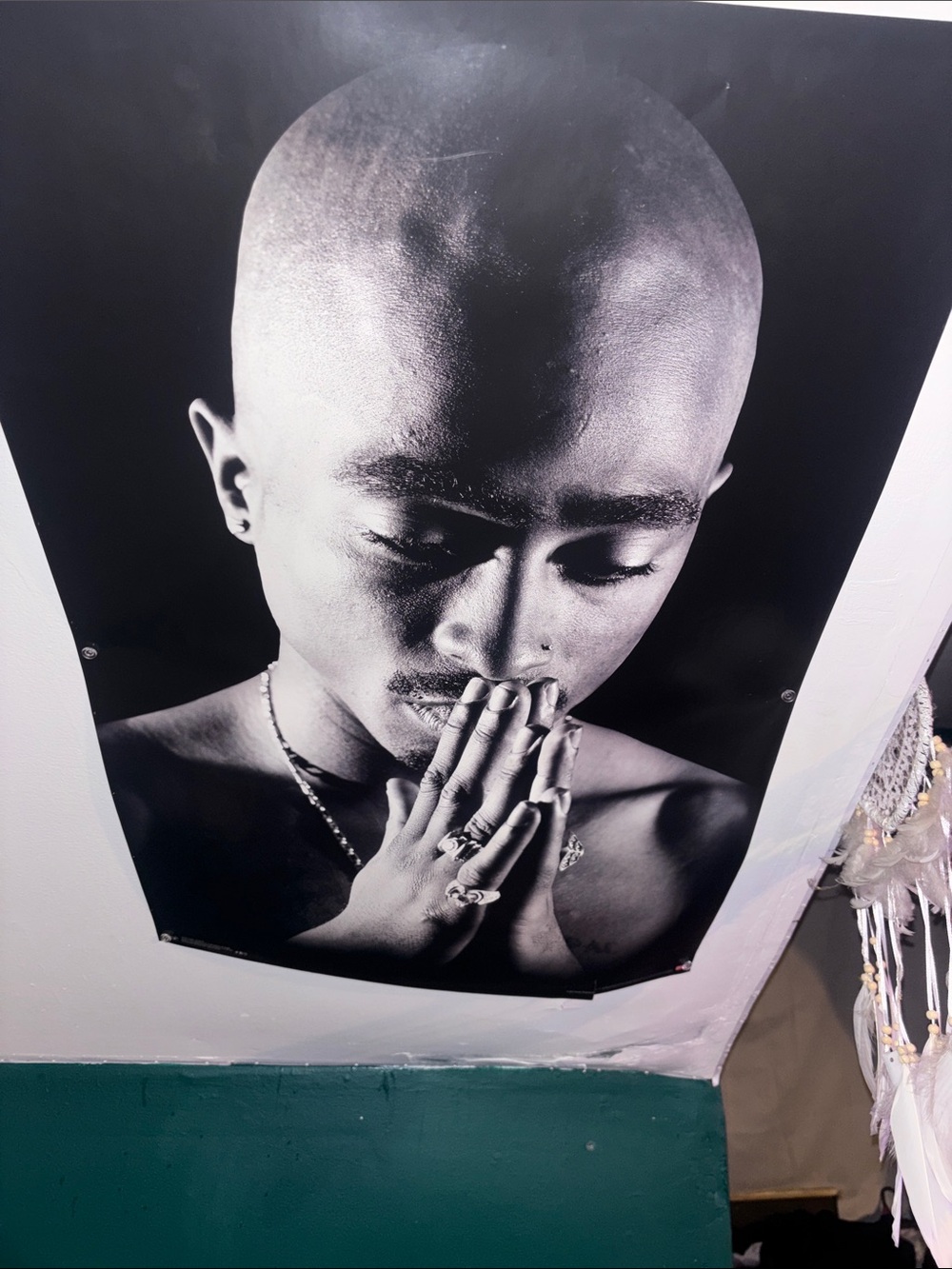 Monochrome Prayer Portrait Wall Art - Black & White